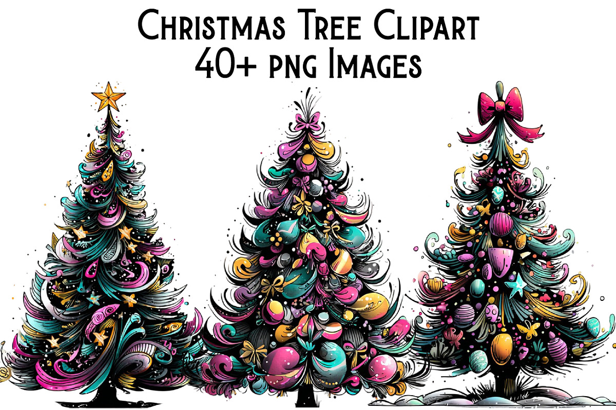 Christmas Tree Clipart, an Illustration by Pixels.Craft (Photo 1 of 6)