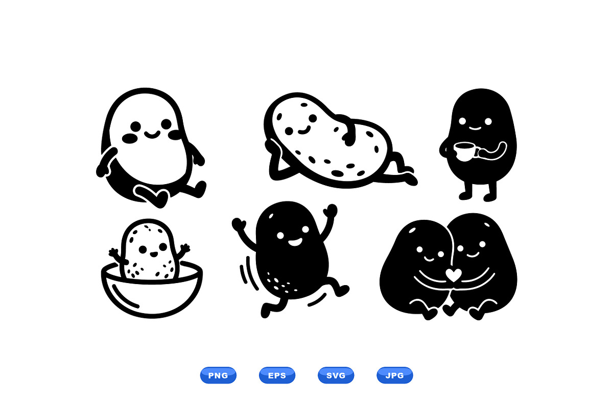 Cute Potato Character Clipart, an Illustration by designvectx (Photo 3 of 3)