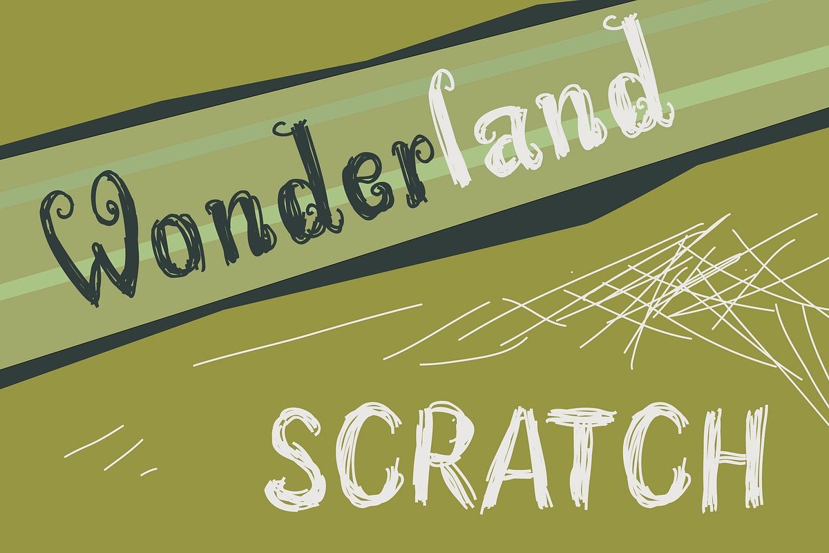 Wonderland Scratch | Pen Sketch Font