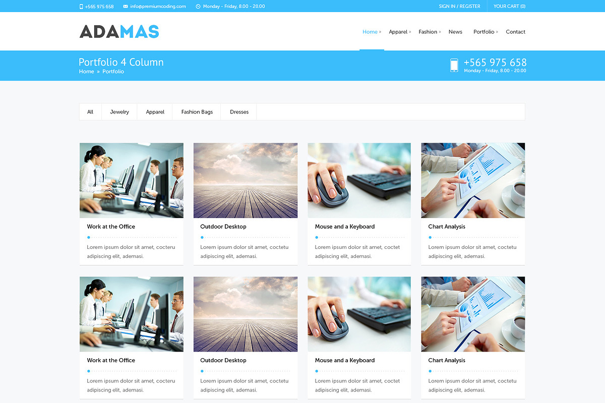 Adamas - Responsive WooCommerce Shop, a WordPress Template by PremiumCoding (Photo 5 of 5)