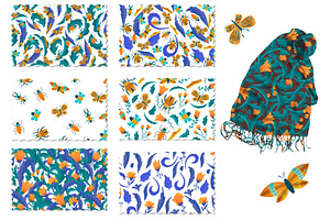 Vector Set Of Insects Patterns