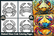 Stained Glass Crab Coloring Pages, an Animal Illustration by protabsorkar11 (Thumbnail 1 of 6)