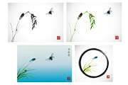 Japanese ink painting sumi-e, part 4, a Graphic by Elina_Li (Thumbnail 7 of 7)