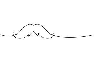 Collection of moustache continuous, an Object Illustration by GraphiShop