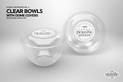 Clear Dome Bowls Packaging Mockup, a Cups & Container Mockup by INCDesign (Thumbnail 5 of 6)