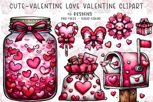 cute-valentine love valentine clipar, an Illustration by CreationArt
