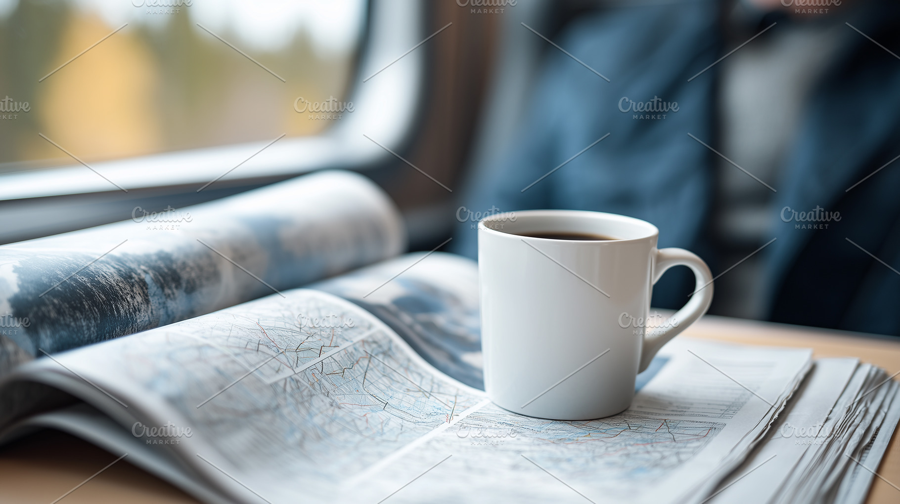 White coffee mug placed on newspaper, a Food & Drink Photo by MistyDay