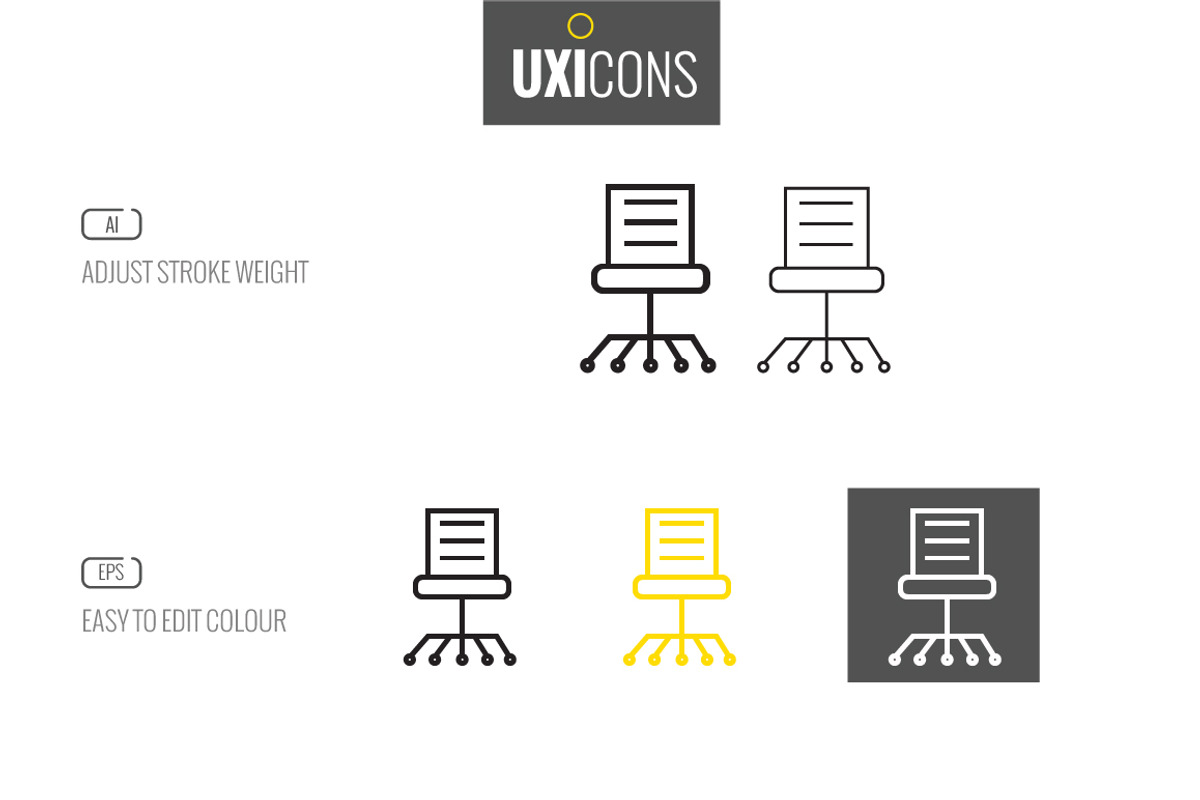 UXIcons Design: 30 Furniture icons, an Outline Icon by Foxyard studio (Photo 3 of 4)