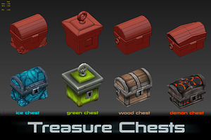 Treasure Chests, a Furniture 3D Model by stallfish's art store