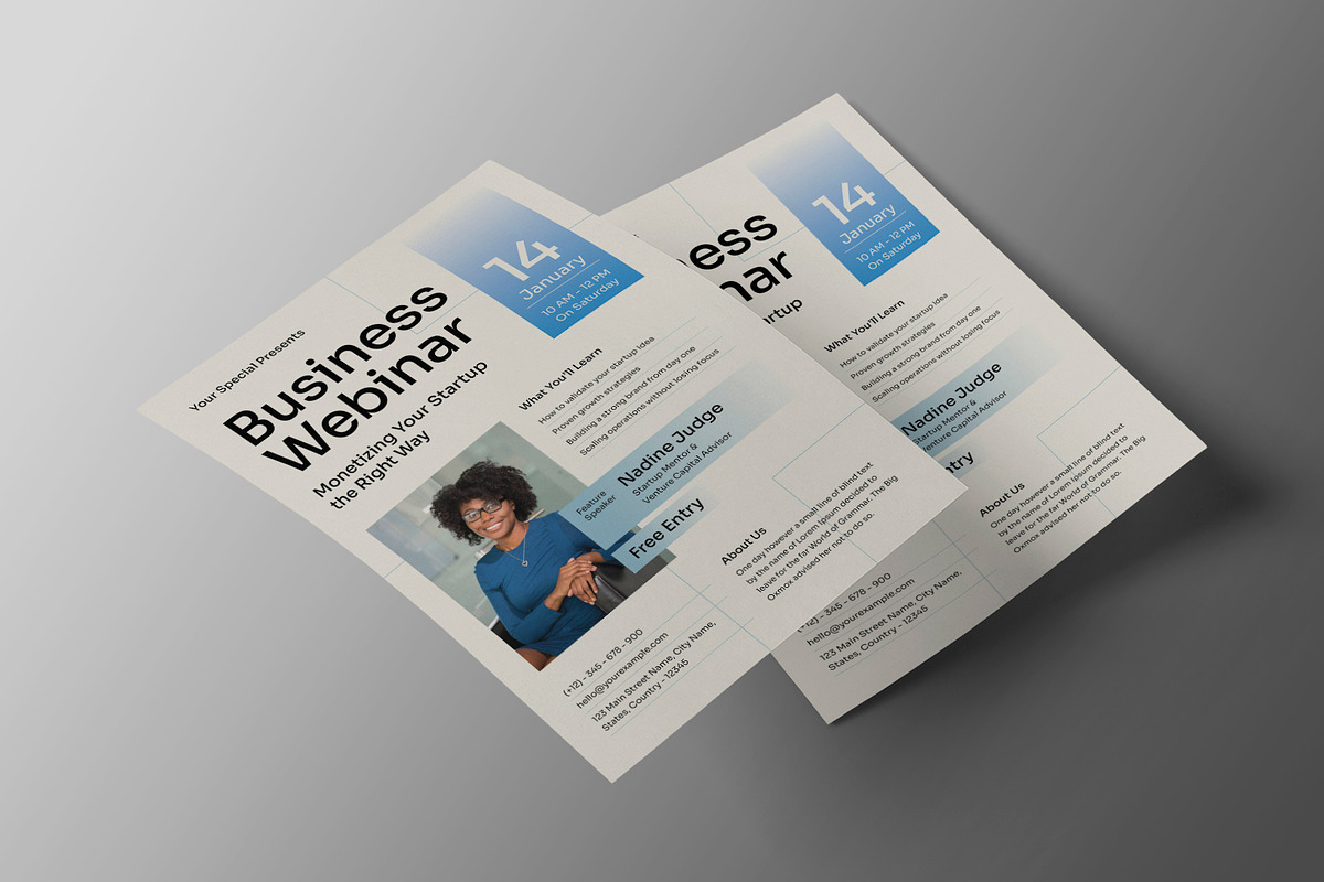 White Modern Startup Webinar Flyer, a Flyer Template by Neermana (Photo 3 of 4)