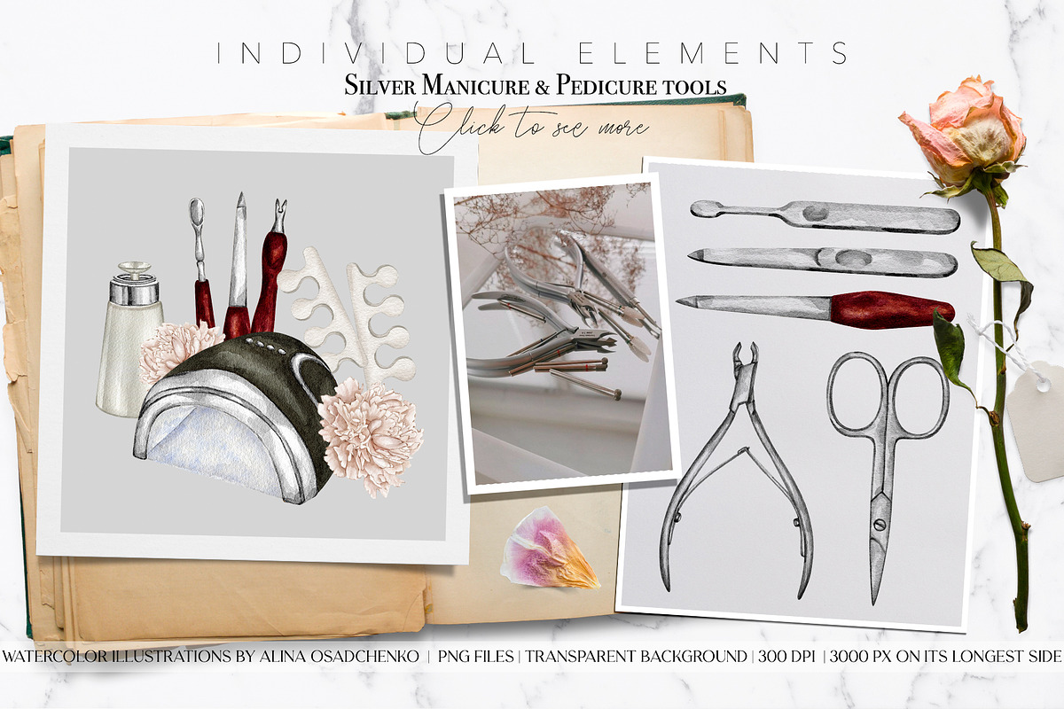 Manicure & Pedicure Collection, an Object Illustration by CrystalinaShop (Photo 2 of 12)