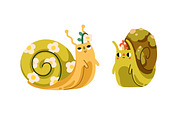 Cute snails set, seamless patterns, an Animal Illustration by Good Studio (Thumbnail 7 of 18)
