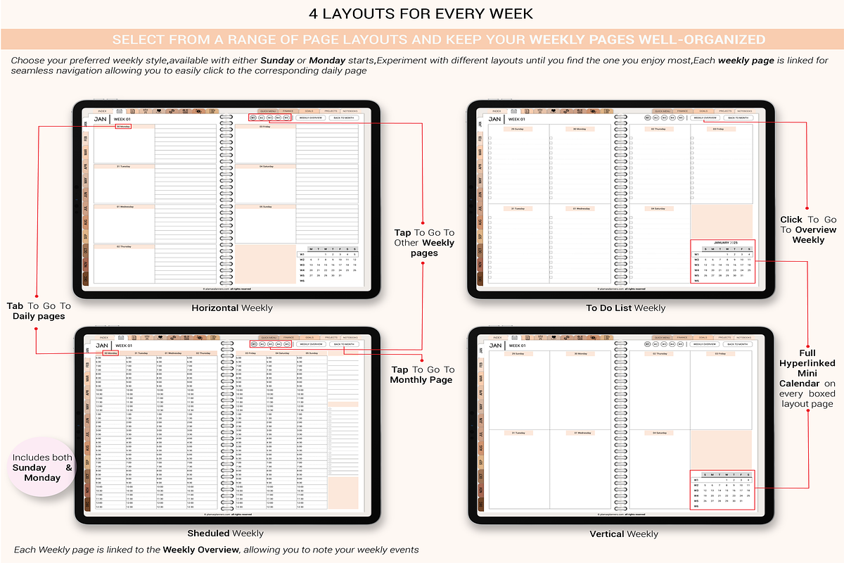 Boho Digital Planner 2025-2026, a Branding & Logo Template by Plamarplanners (Photo 8 of 10)