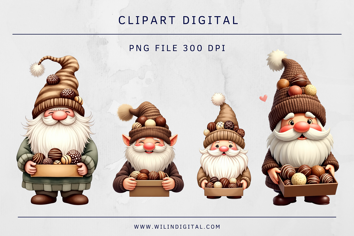 10 Gnomes Clipart Digital, an Illustration by Wilin Digital (Photo 2 of 2)