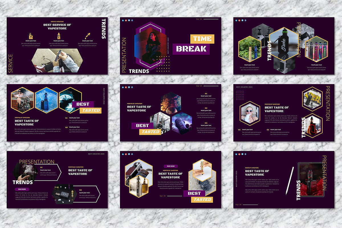 Vapestore - Vape & Vapor Powerpoint, a Presentation Template by Dhabee