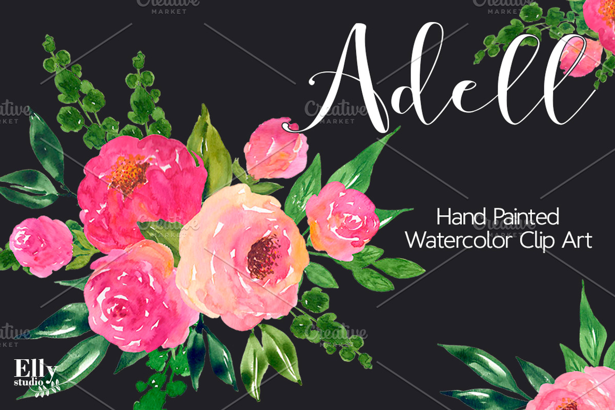 Watercolor Roses Clip Art - Adell, an Illustration by Elly Studio (Photo 7 of 7)