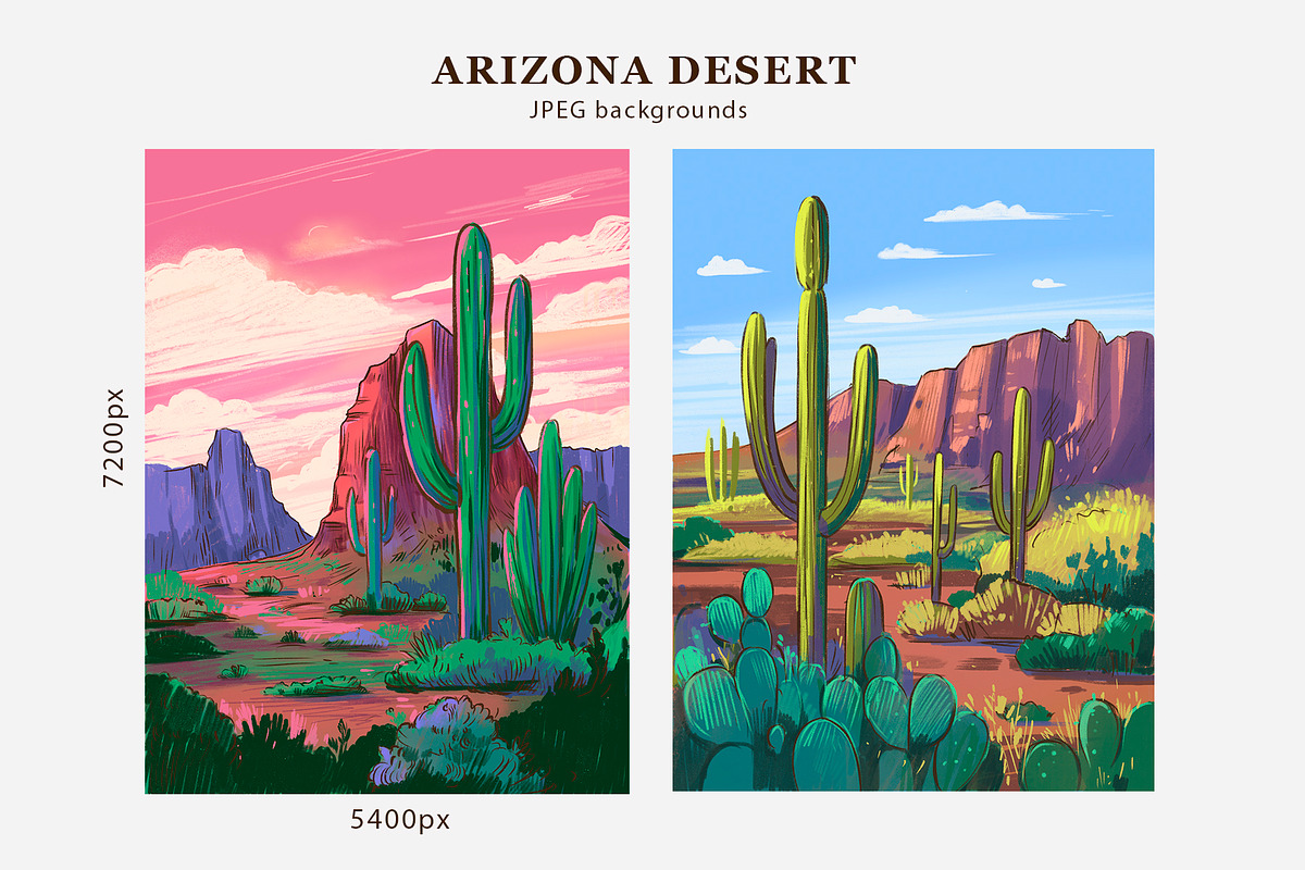 Arizona desert. Color sketches, an Illustration by Aksol (Photo 2 of 5)