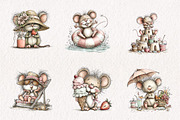 Whimsical Summer Mouse Clipart, an Illustration by CreationArt (Thumbnail 2 of 7)
