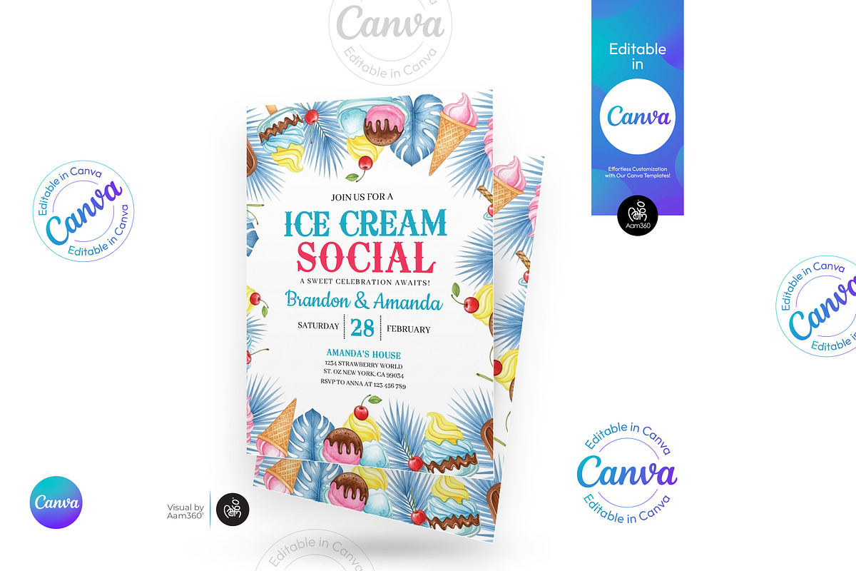 Ice Cream Social Flyer, a Flyer Template by Aam360 (Photo 1 of 3)