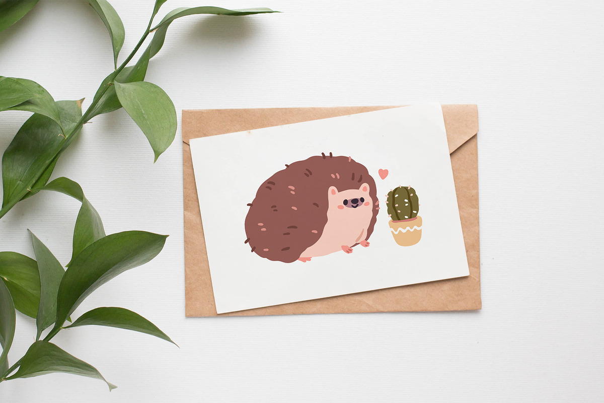 Cute funny hedgehogs animals set, an Animal Illustration by Good Studio (Photo 8 of 9)