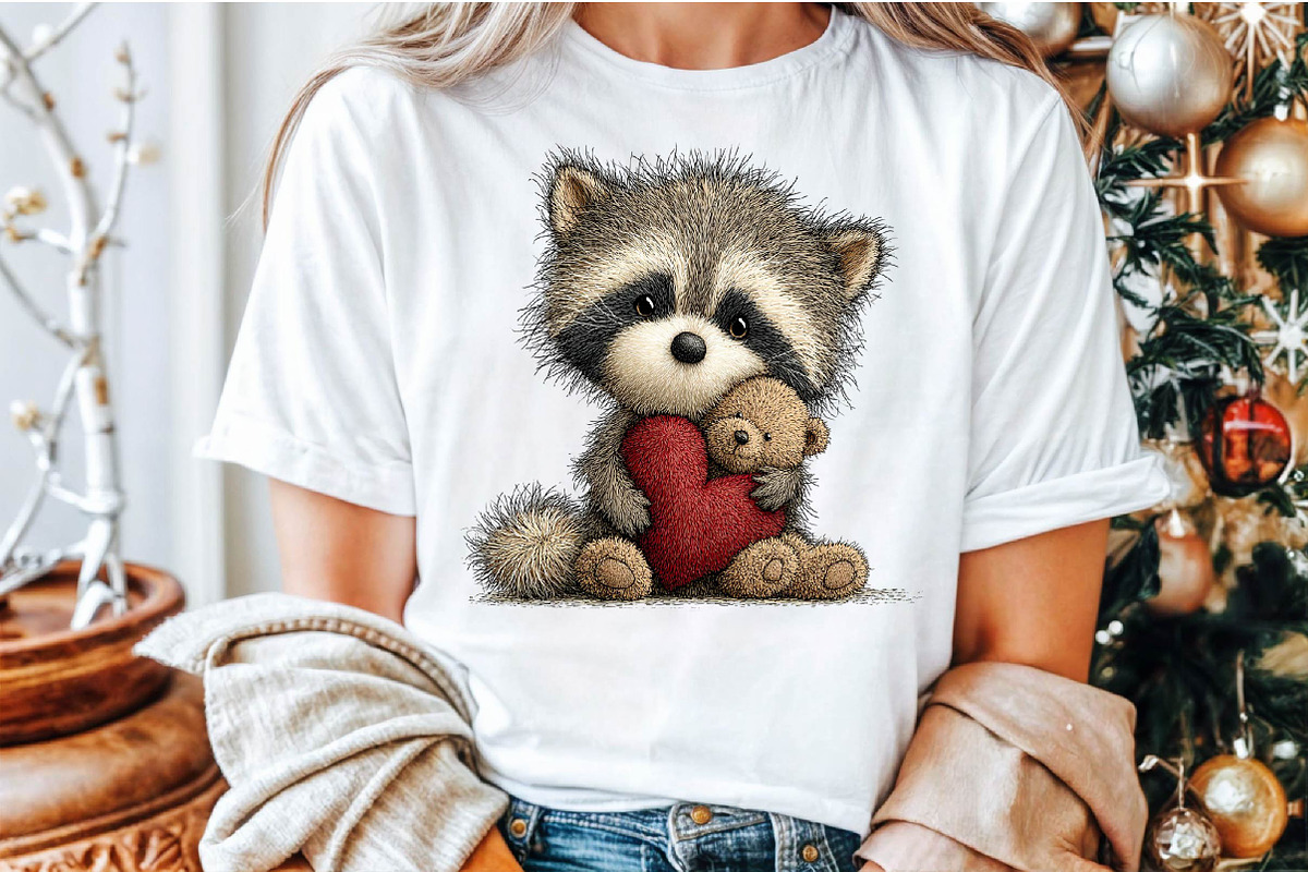 Whimsical Valentine Raccoon Clipart, an Illustration by Sublimation Artist (Photo 5 of 6)