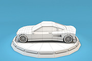 Cartoon Sport Car Low Poly, a Cars & Vehicle 3D Model by Low Poly Lab (Thumbnail 4 of 9)