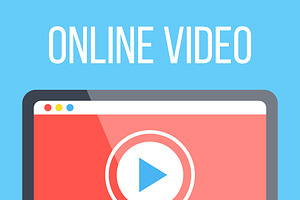 Online Video Flat Illustration