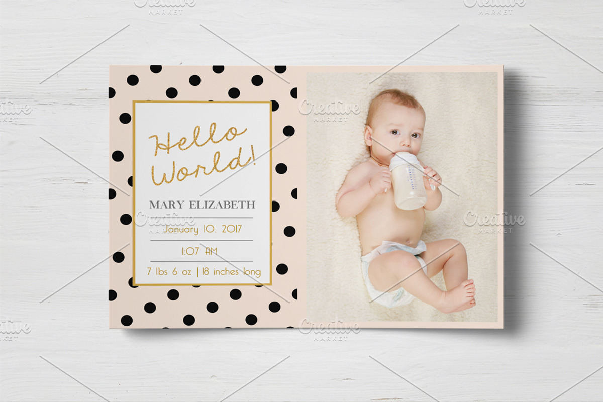 Newborn announcement template, an Invitation Template by annago (Photo 1 of 2)