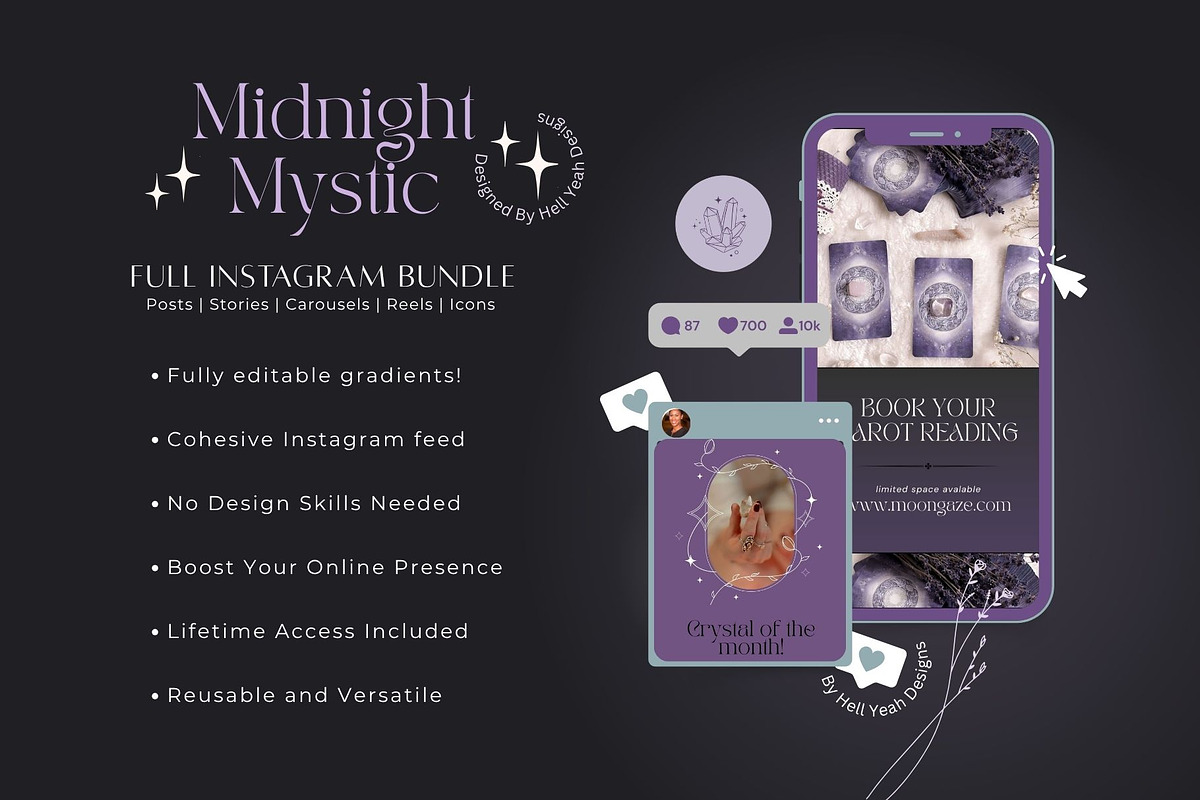 Midnight Instagram Templates Bundle, a Social Media Template by Hell Yeah Designs (Photo 2 of 13)