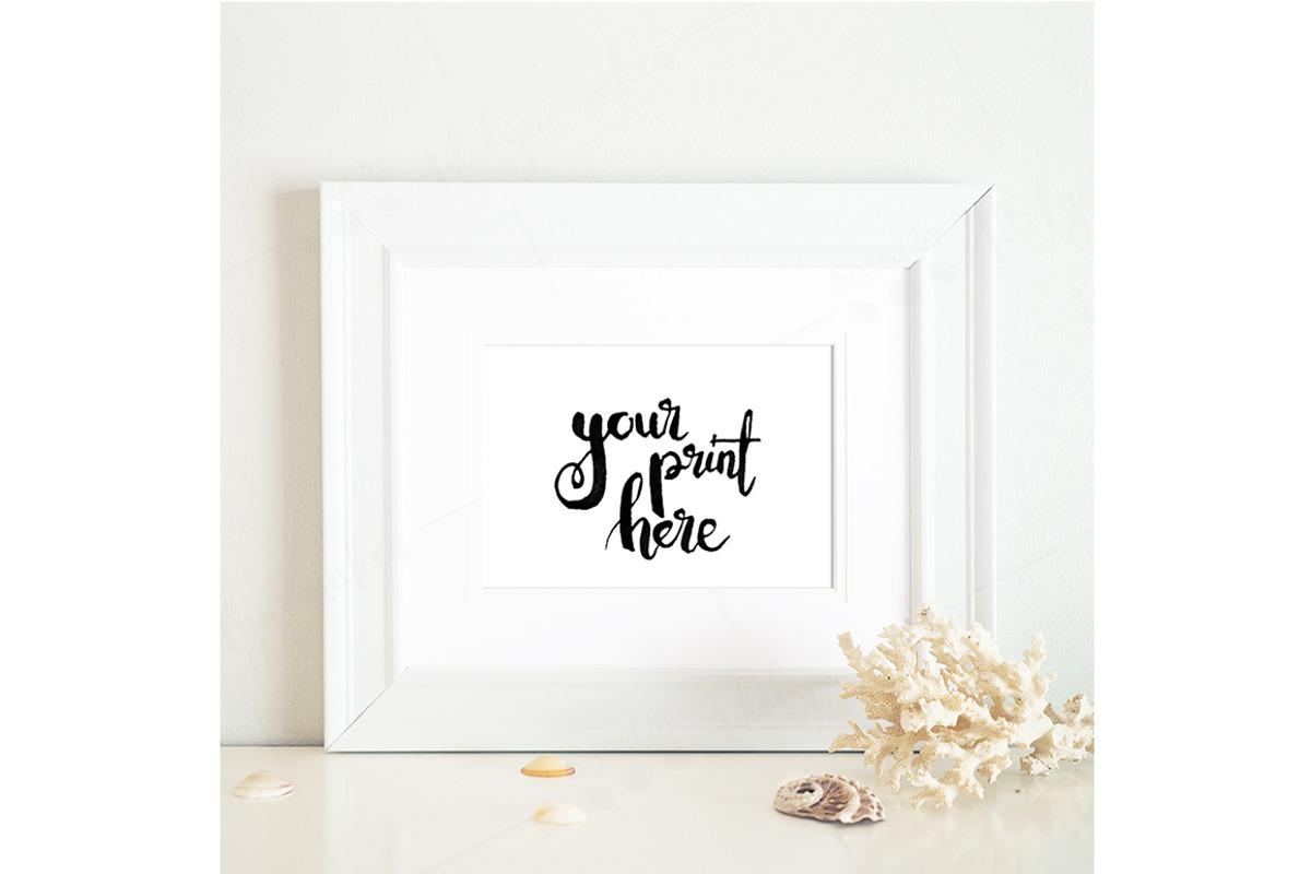Styled white frame mockup - beach 2, a Print Template by Styled by Adelyn makes