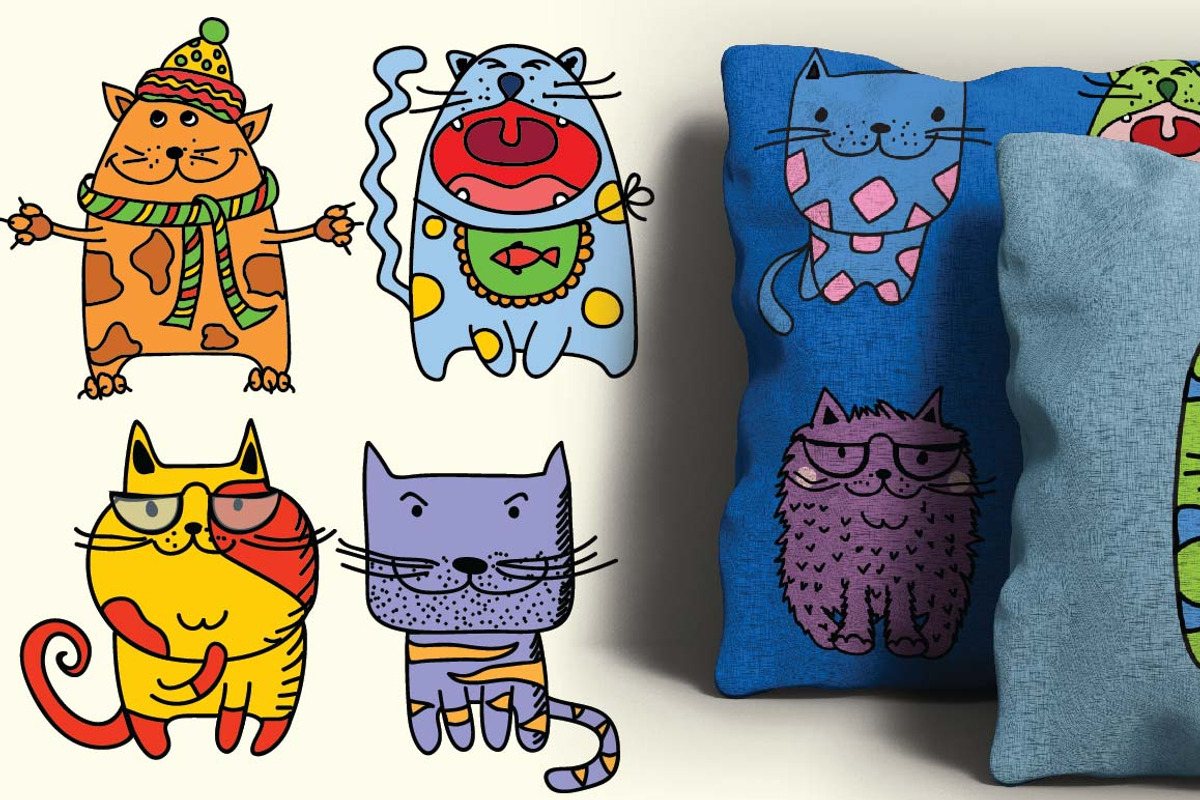Doodle Cats, an Animal Illustration by Virinaflora (Photo 3 of 8)