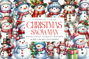 Snowman Winter Clipart Bundle, an Illustration by SinaCreation (Thumbnail 1 of 7)
