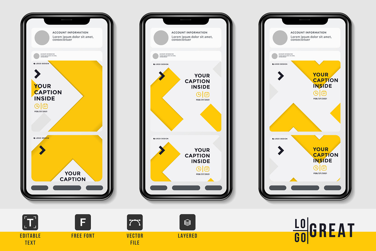 Yellow Social media template, a Social Media Template by Izalsye (Photo 3 of 3)