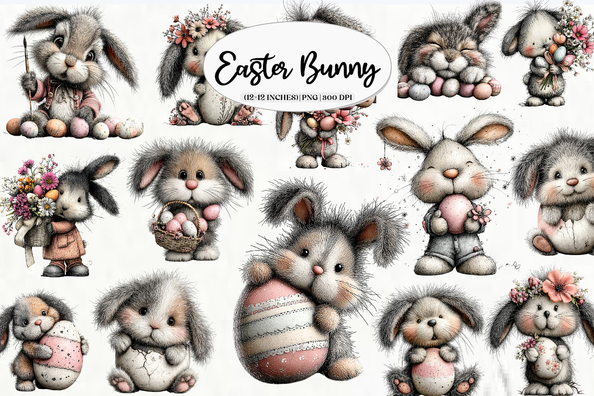 Easter Bunny Clipart, an Illustration by Watercolor design (Photo 6 of 8)