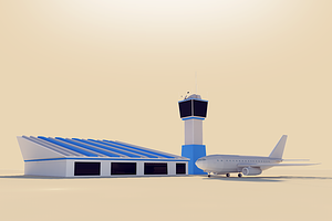 Cartoon Low Poly Airport