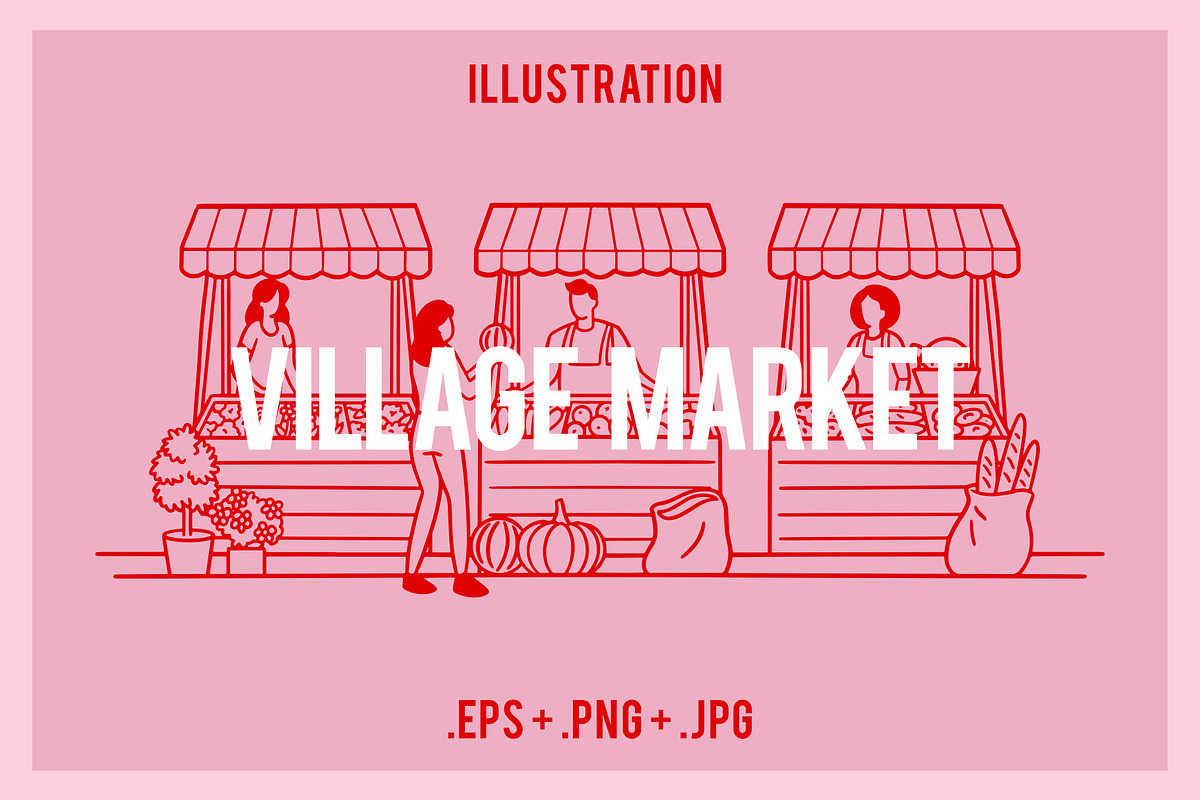 Village Market Illustration, a Food Illustration by Electric Ink (Photo 1 of 2)