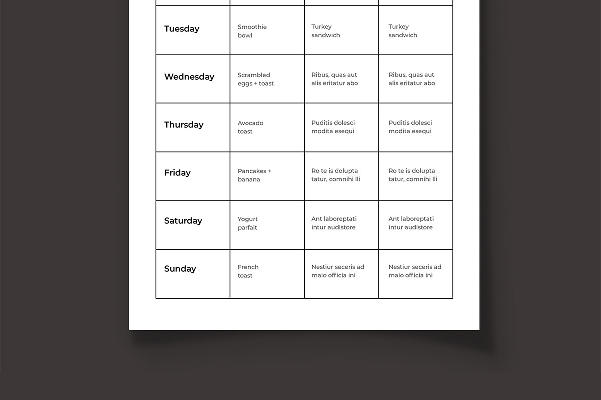 Weekly Meal Planner, a Stationery Template by MightyDesign (Photo 3 of 8)