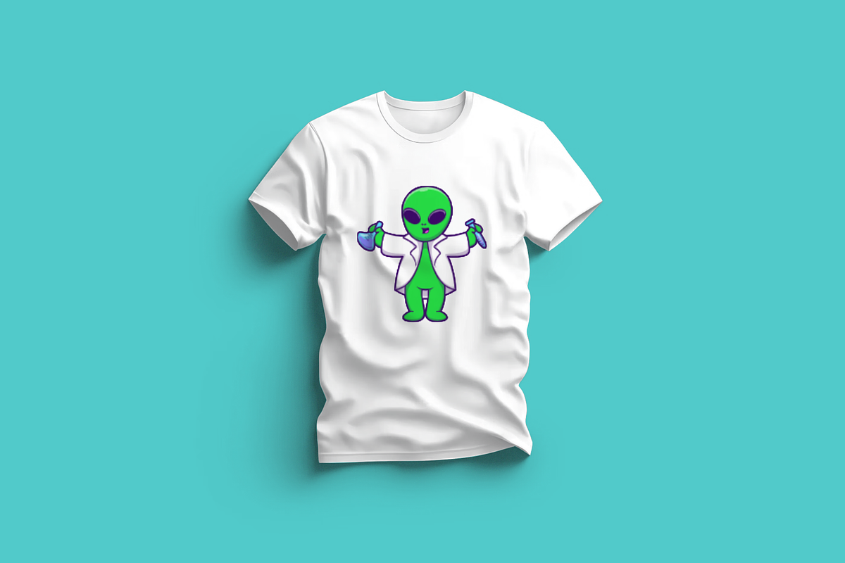 Cute Alien Scientist Holding Chemica, a Technology Illustration by Artstorystudio (Photo 3 of 3)