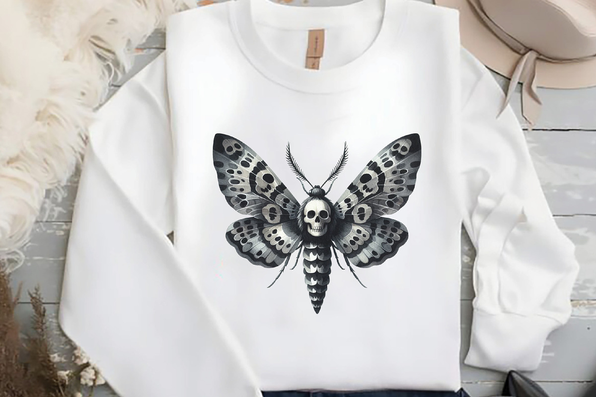 Watercolor Gothic Moth Clipart, an Illustration by DreamCafeArt (Photo 5 of 7)