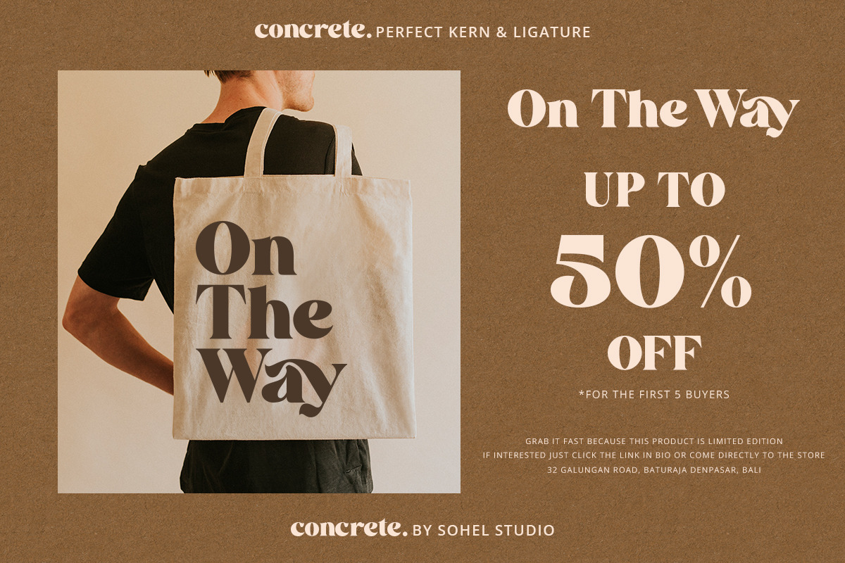 Concrete - Bold Advertising Typeface, a Serif Font by Sohel Studio (Photo 9 of 12)