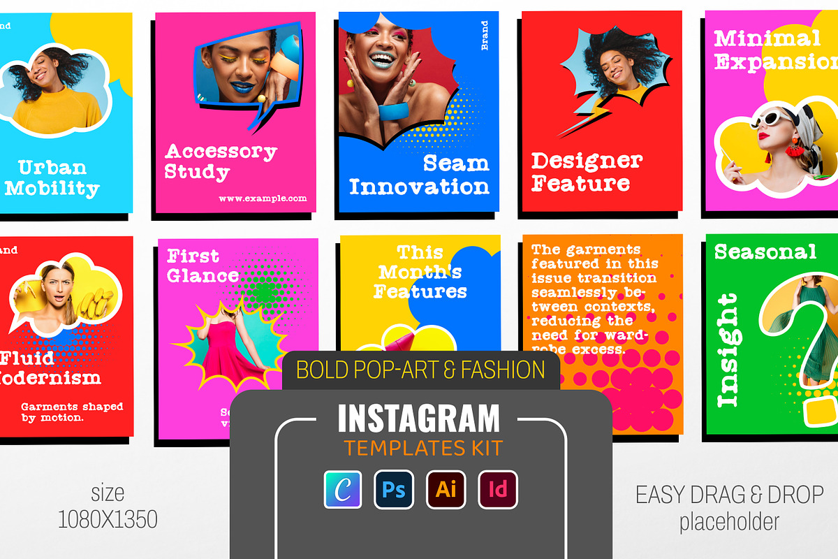 POP-ART Instagram Social Media Kit, a Social Media Template by Artisan Vibes (Photo 1 of 7)