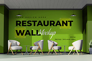 Restaurant Wall Mockup, an Advertising Mockup by Artlogs x Modaldesain (Thumbnail 1 of 6)