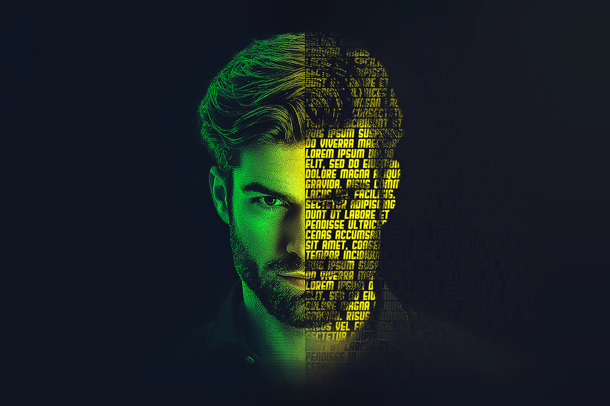 Text Portrait Photoshop Effect FX v1, a Brushes & More by INTENTFX (Photo 9 of 10)