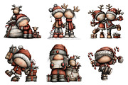 Whimsical Santa & Reindeer Clipart, an Illustration by Daily.Designs (Thumbnail 2 of 5)