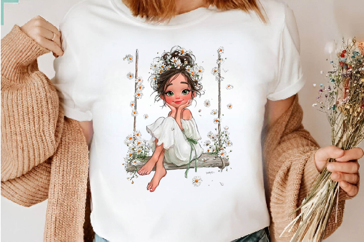 Whimsical Daisy Flower Girls, a Seasonal Illustration by CreationArt (Photo 6 of 7)