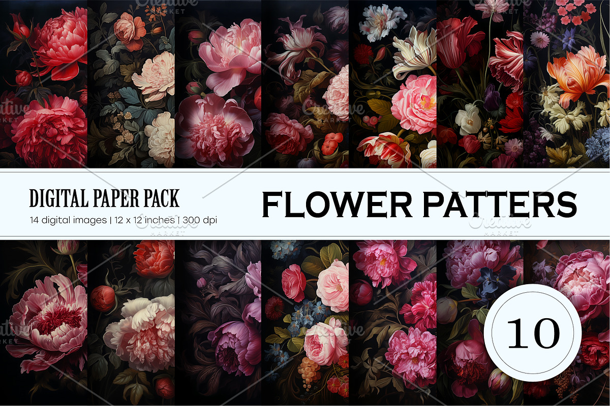 Big Bundle Floral Patterns 01., a Pattern Graphic by KENO Mascots (Photo 11 of 11)