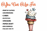 Patriotic Ice-Cream PNG Clipart, a Seasonal Illustration by CreationArt (Thumbnail 5 of 7)