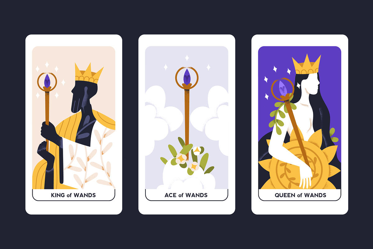 Suit of Wands tarot cards set, an Illustration by Good Studio (Photo 2 of 6)