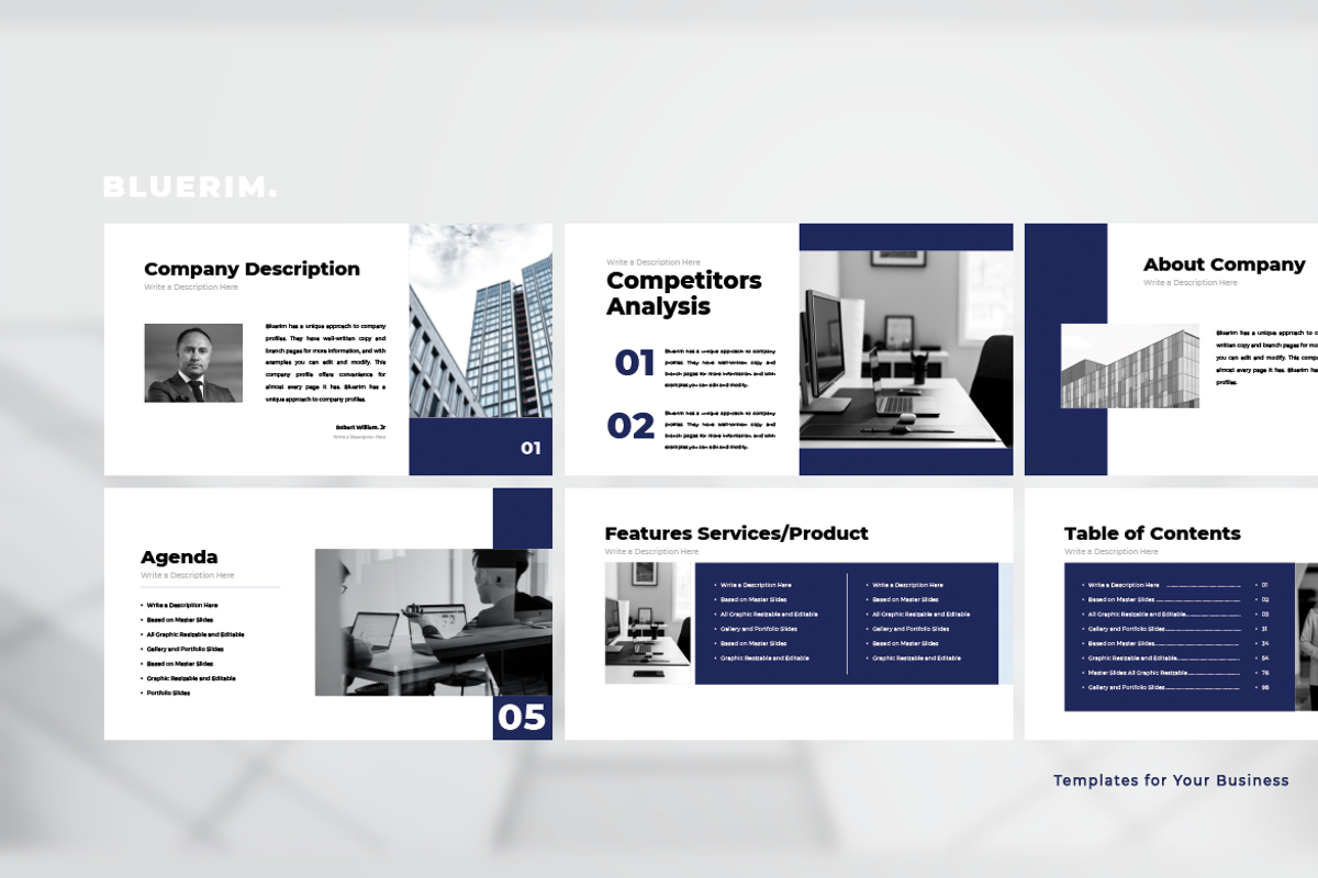 BLUERIM - PowerPoint Templates, a Presentation Template by Cotbada_studio (Photo 2 of 7)