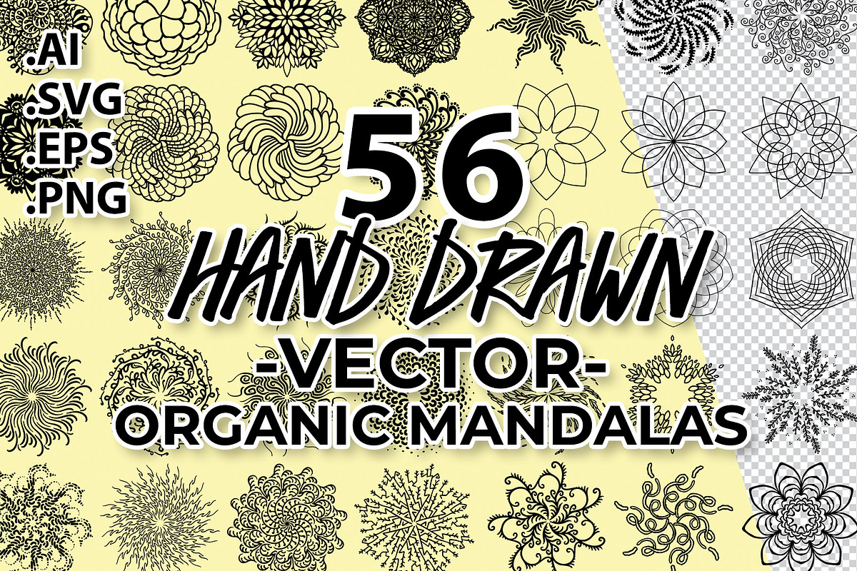 56 Hand Drawn Organic Mandalas, an Object Graphic by MarkieAnn Creative (Photo 1 of 4)